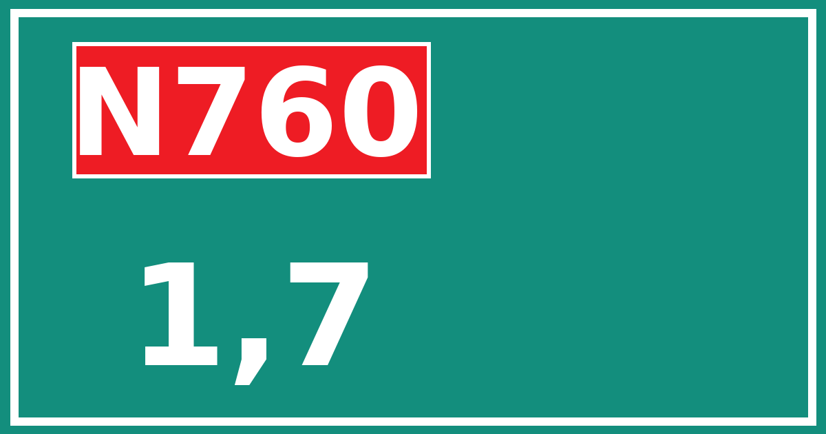 Hectometerbord N760 1,7
