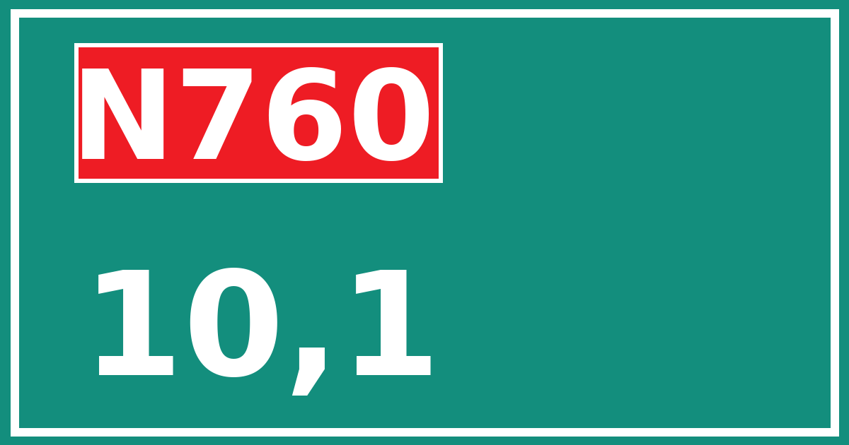 Hectometerbord N760 10,1