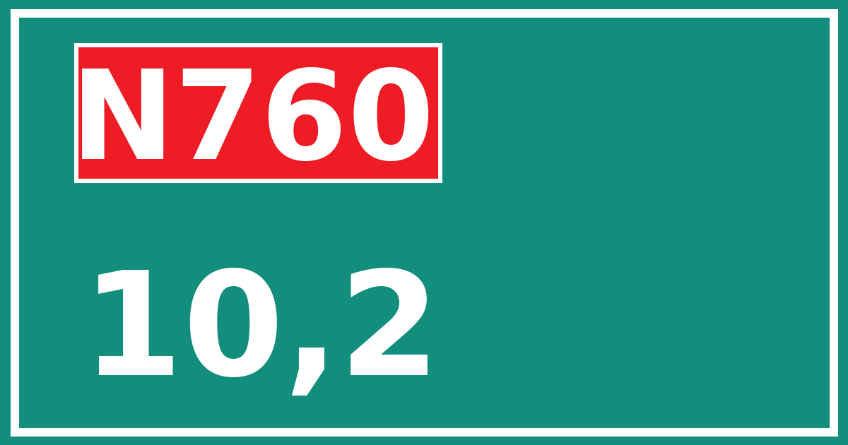Hectometerbord N760 10,2