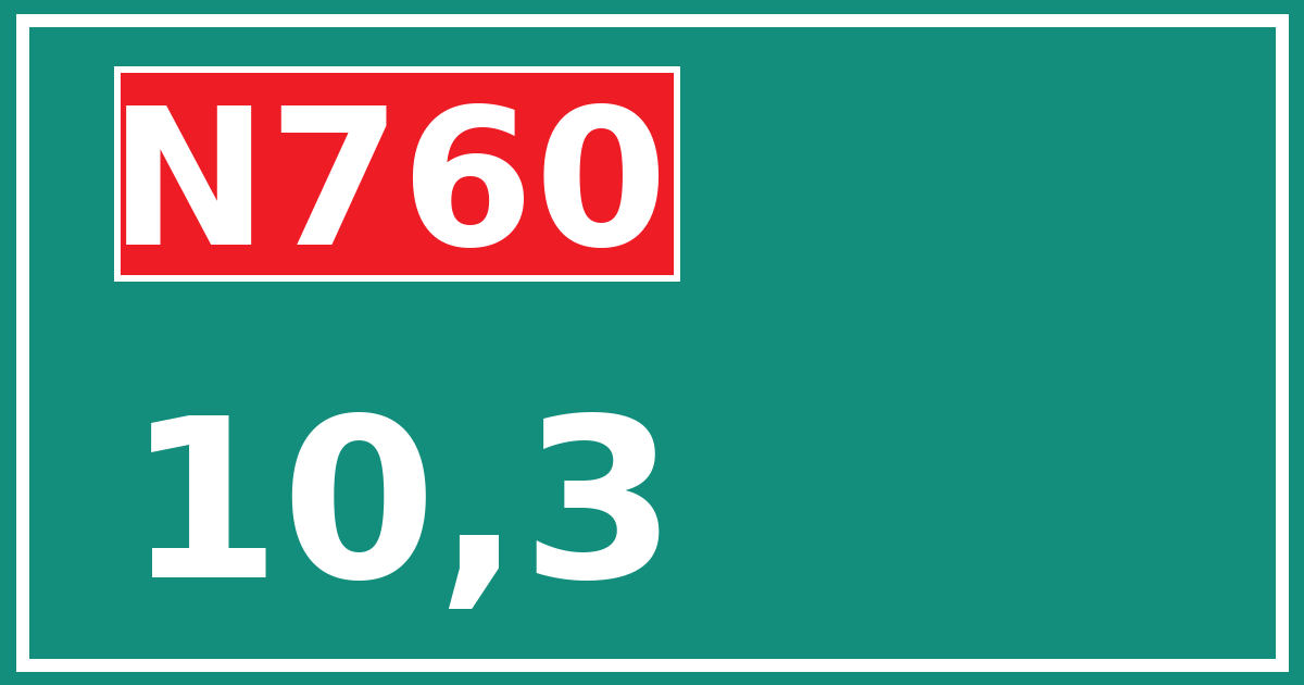 Hectometerbord N760 10,3