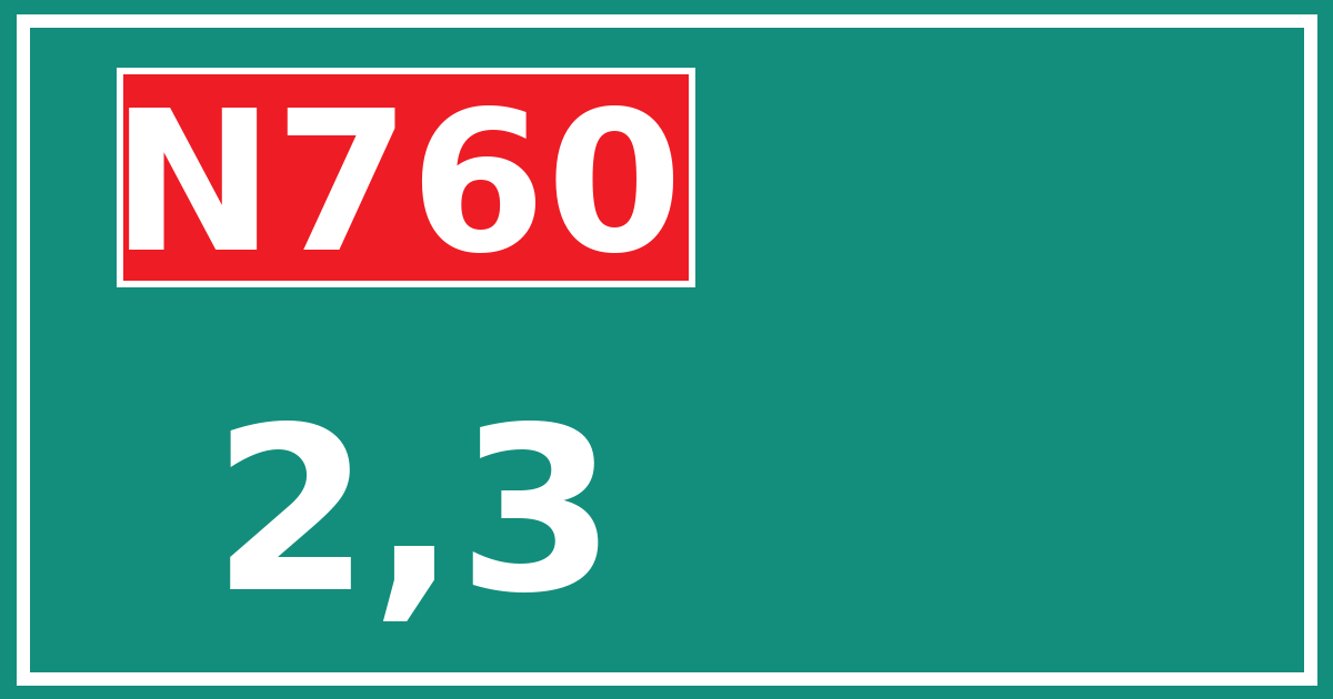 Hectometerbord N760 2,3