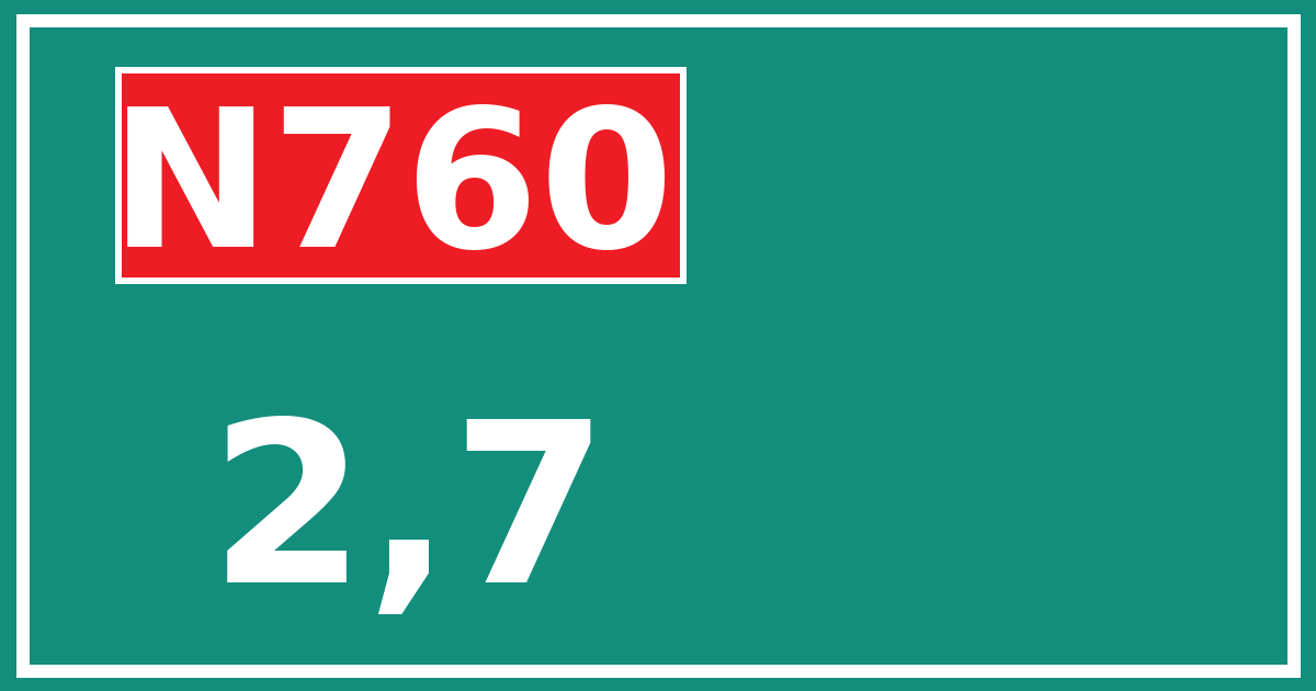 Hectometerbord N760 2,7