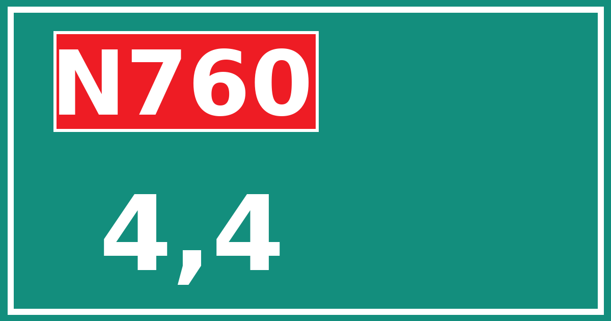 Hectometerbord N760 4,4