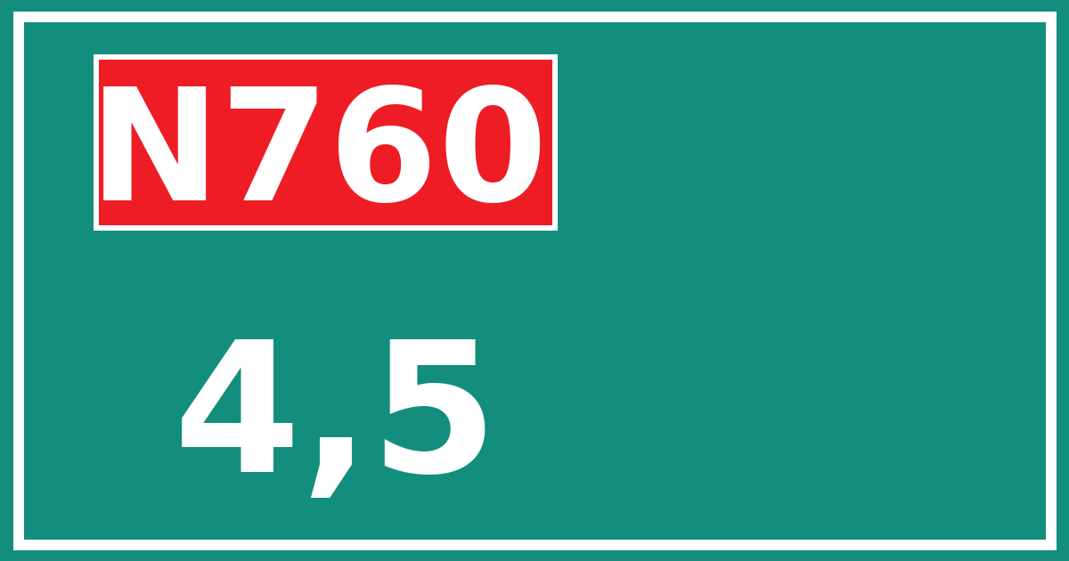 Hectometerbord N760 4,5