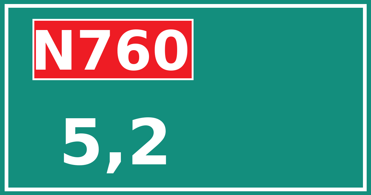 Hectometerbord N760 5,2