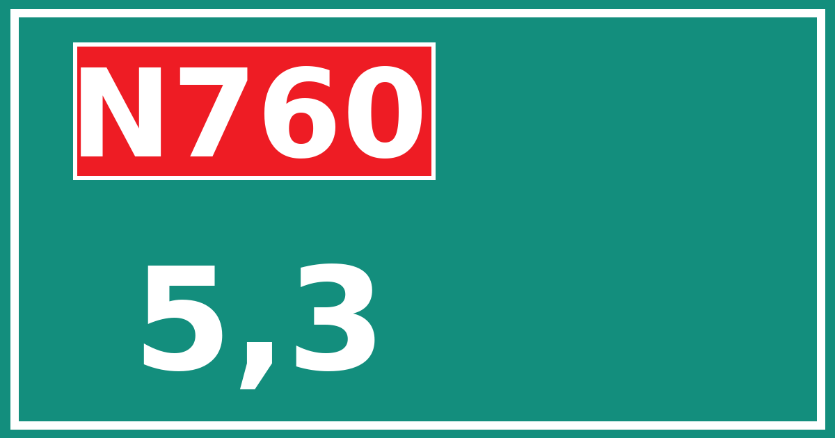 Hectometerbord N760 5,3