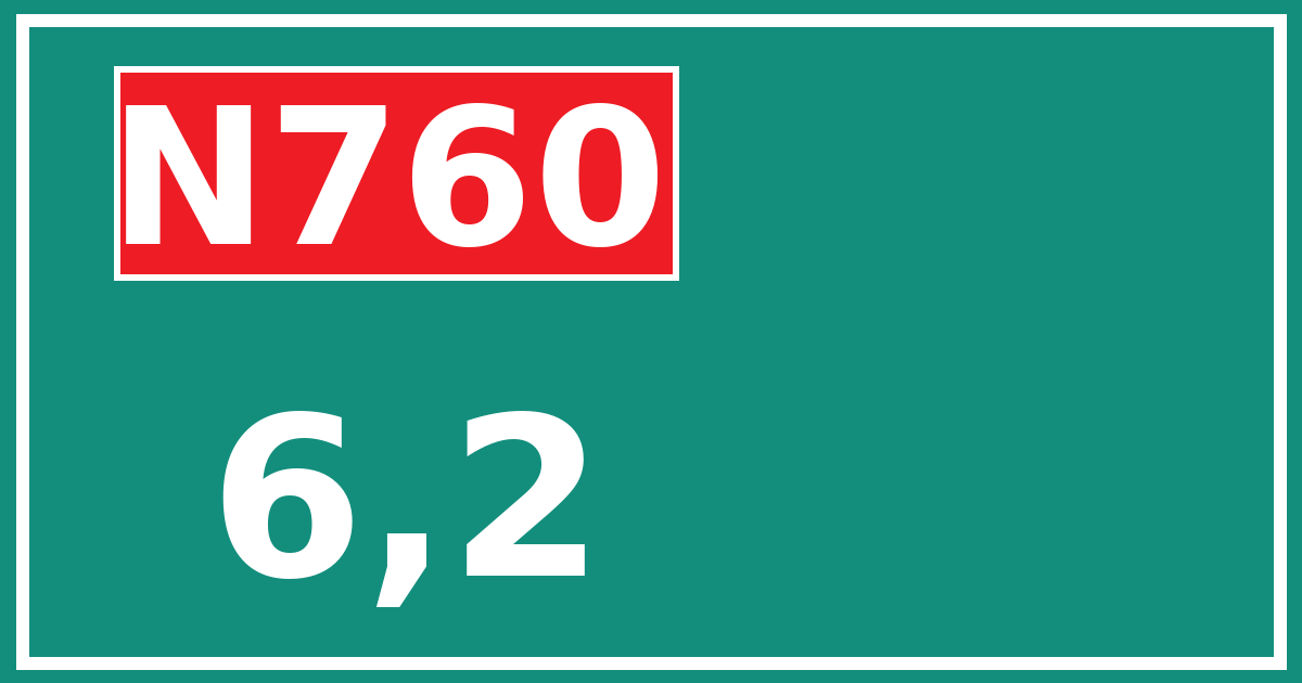 Hectometerbord N760 6,2