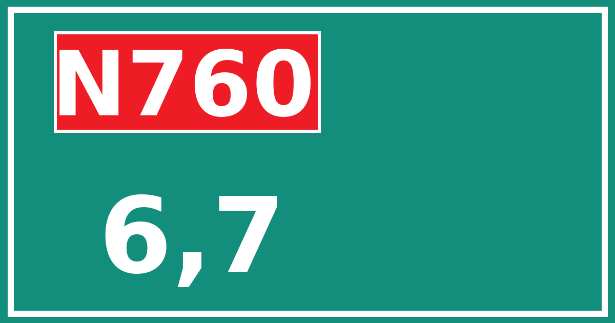 Hectometerbord N760 6,7