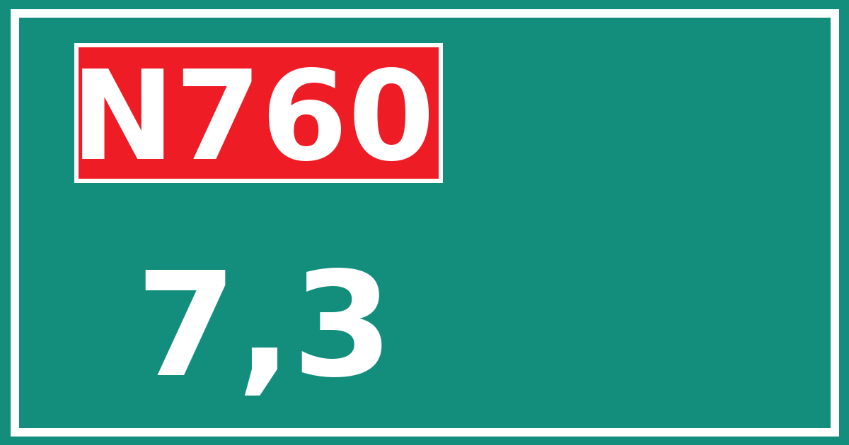 Hectometerbord N760 7,3