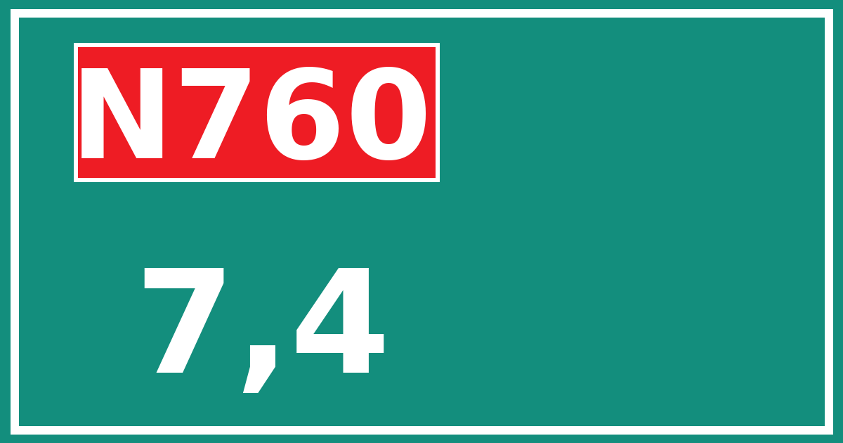 Hectometerbord N760 7,4