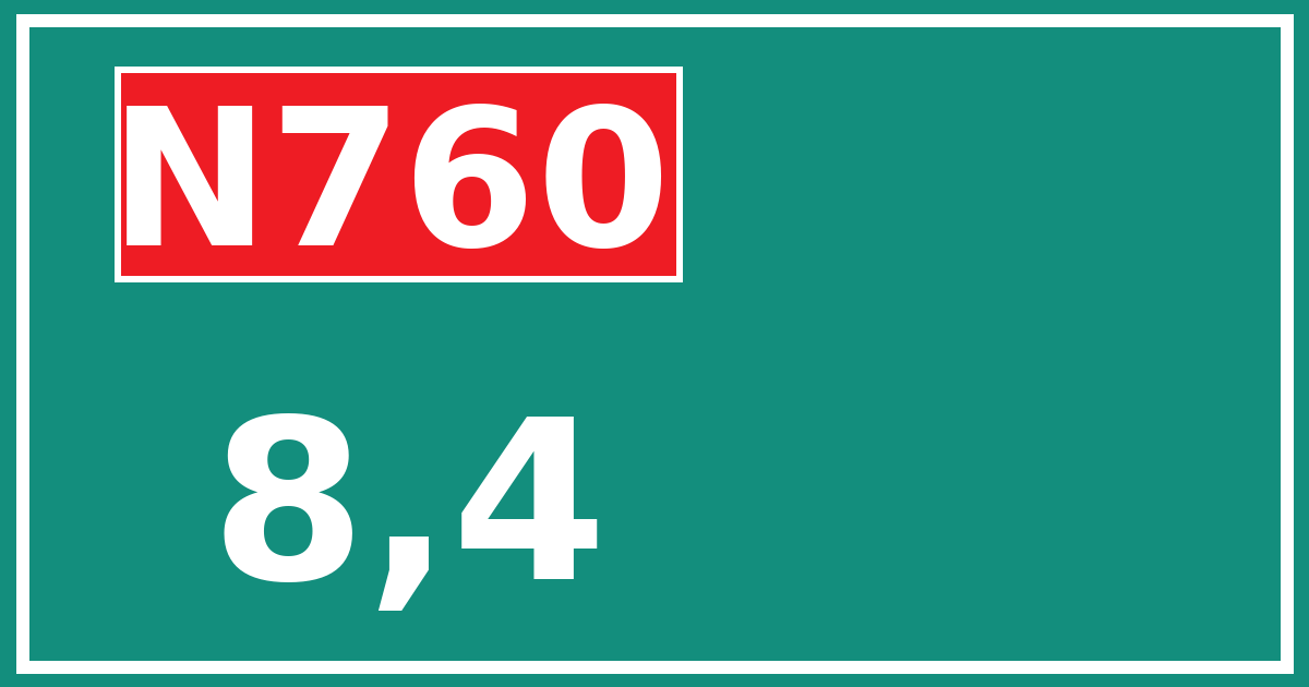 Hectometerbord N760 8,4