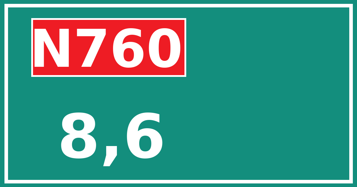 Hectometerbord N760 8,6