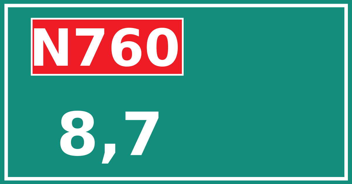 Hectometerbord N760 8,7