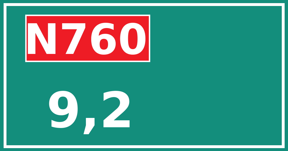 Hectometerbord N760 9,2