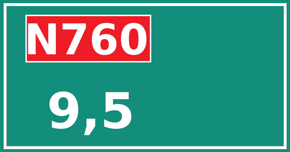 Hectometerbord N760 9,5