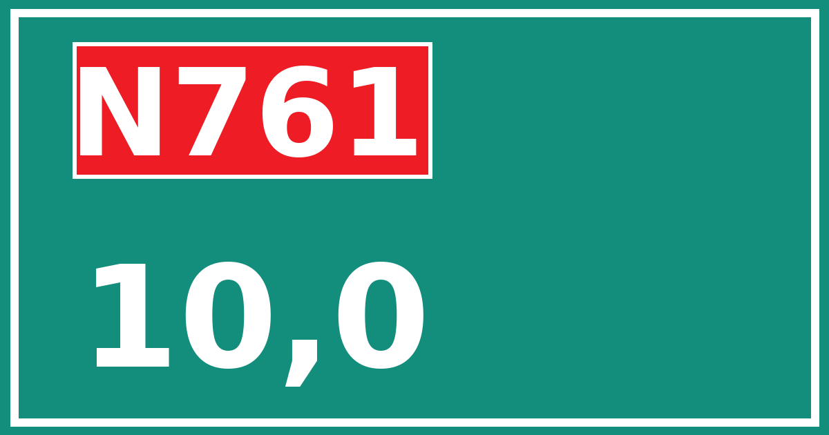 Hectometerbord N761 10,0
