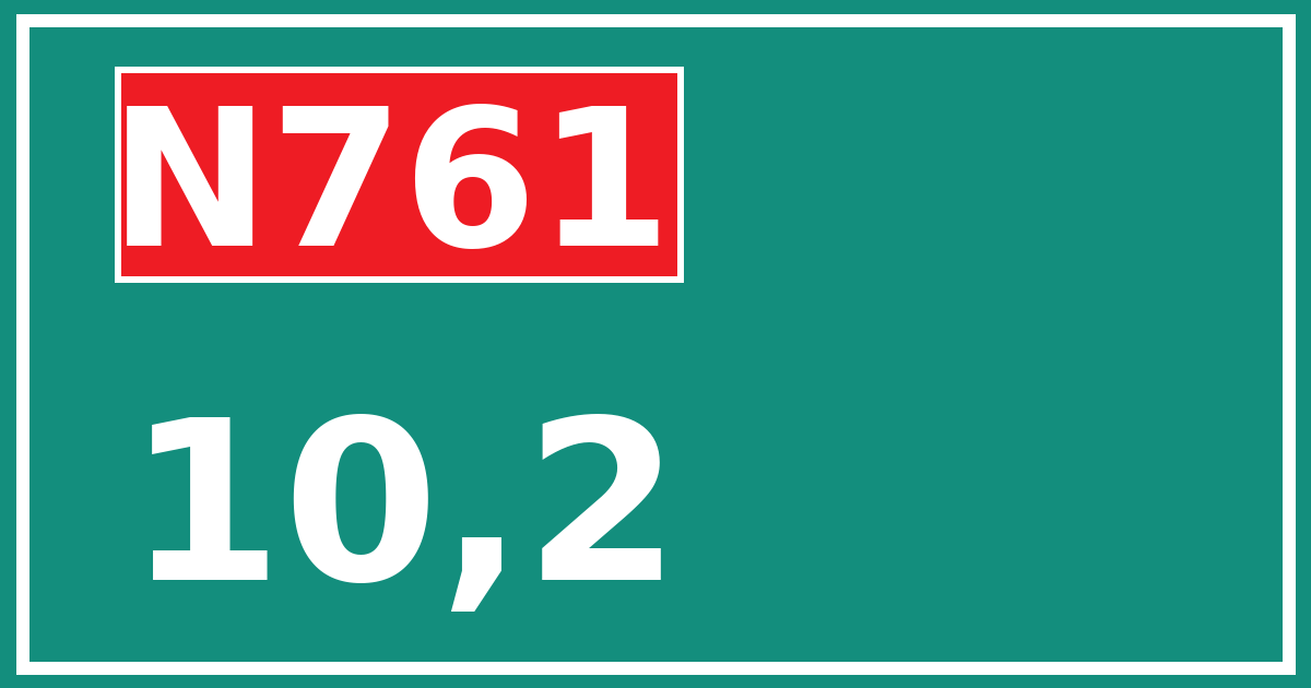 Hectometerbord N761 10,2