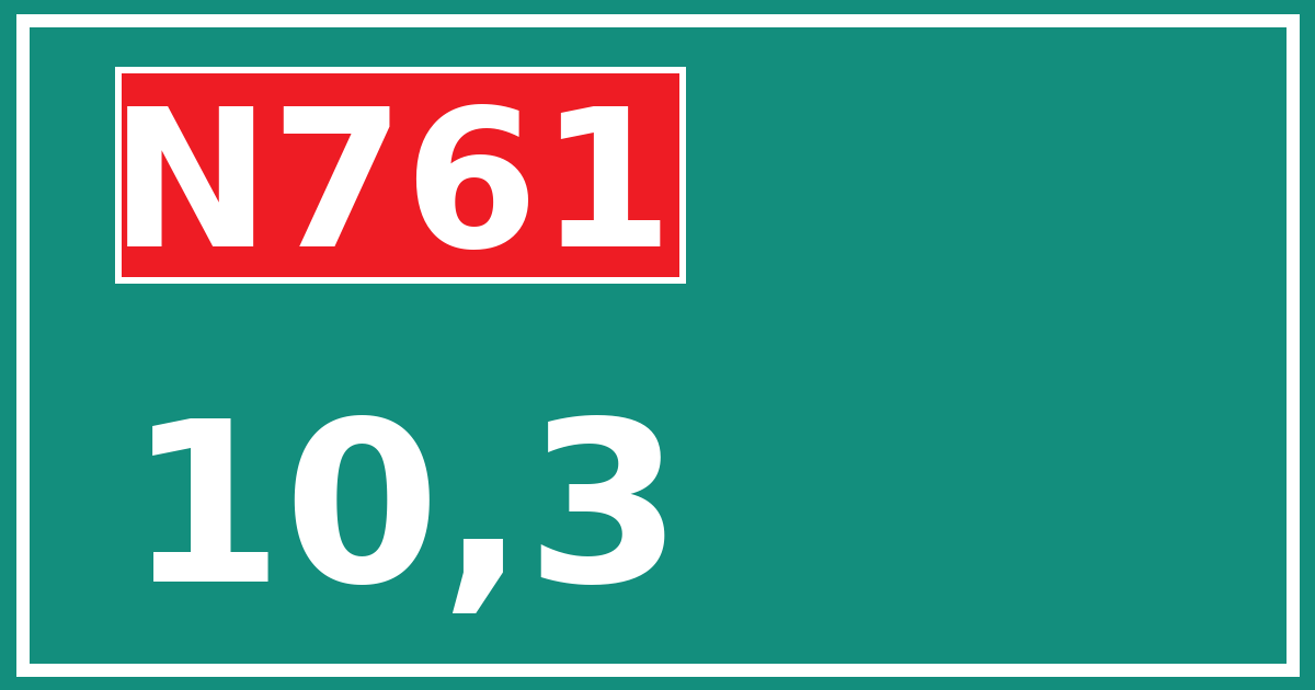 Hectometerbord N761 10,3