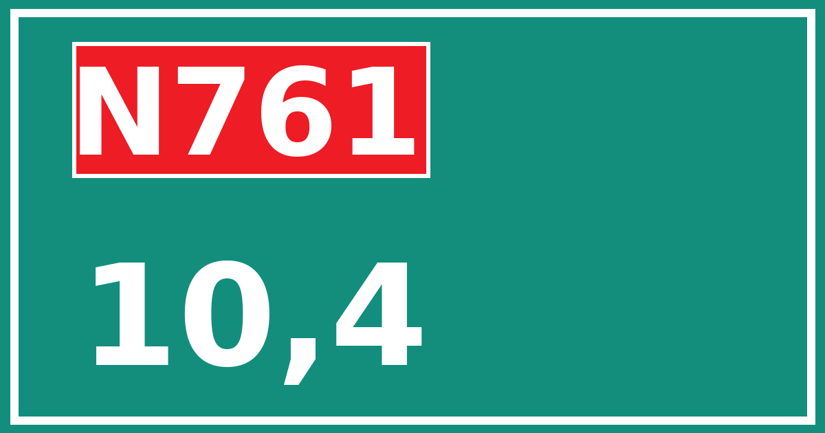 Hectometerbord N761 10,4