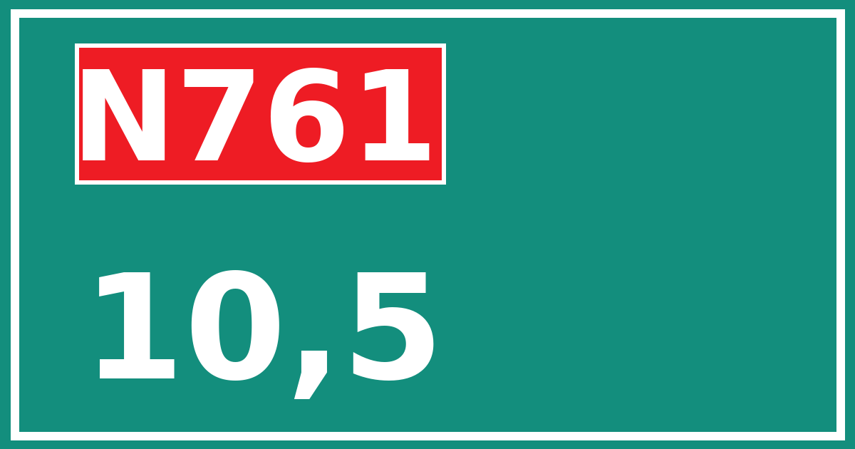 Hectometerbord N761 10,5