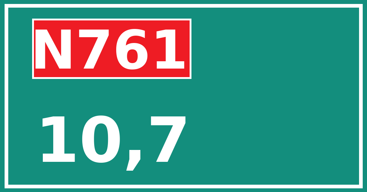 Hectometerbord N761 10,7