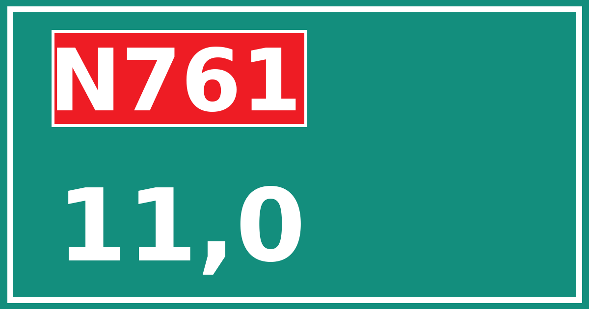 Hectometerbord N761 11,0