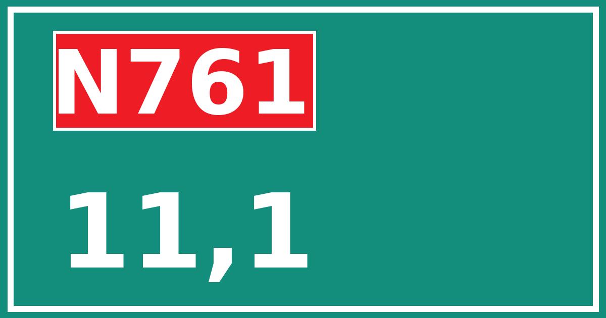 Hectometerbord N761 11,1