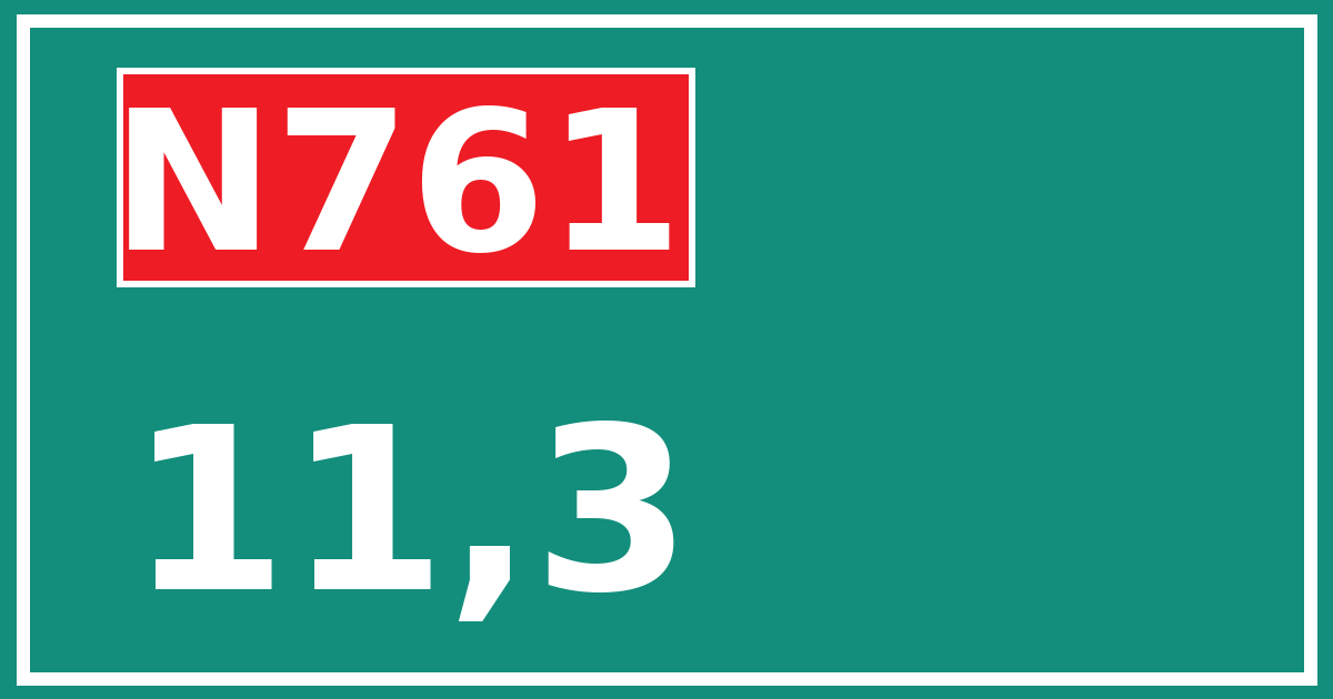 Hectometerbord N761 11,3