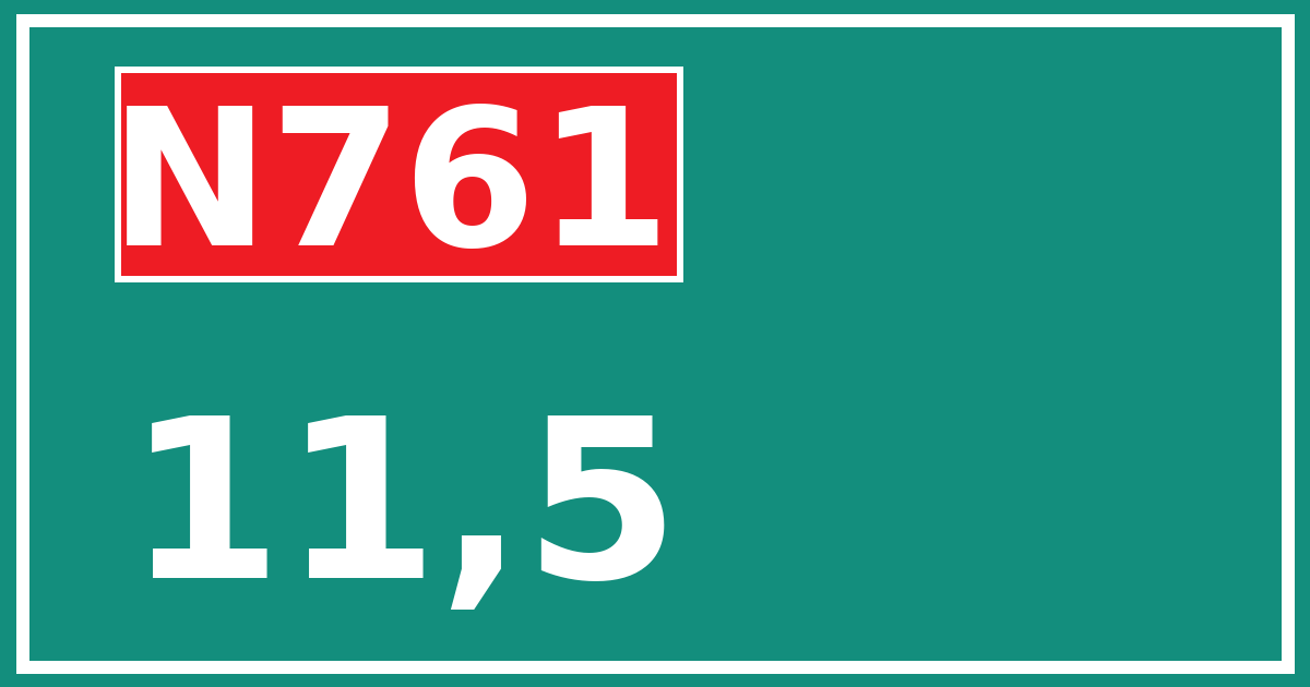 Hectometerbord N761 11,5
