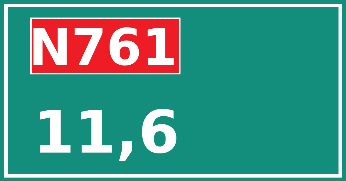 Hectometerbord N761 11,6