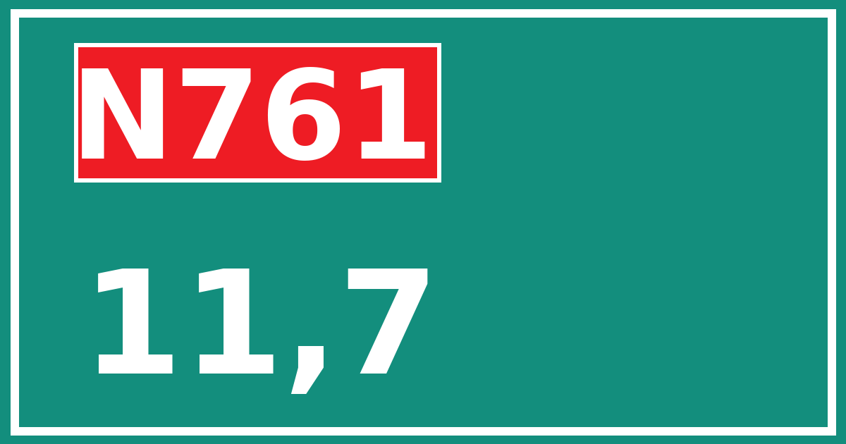 Hectometerbord N761 11,7