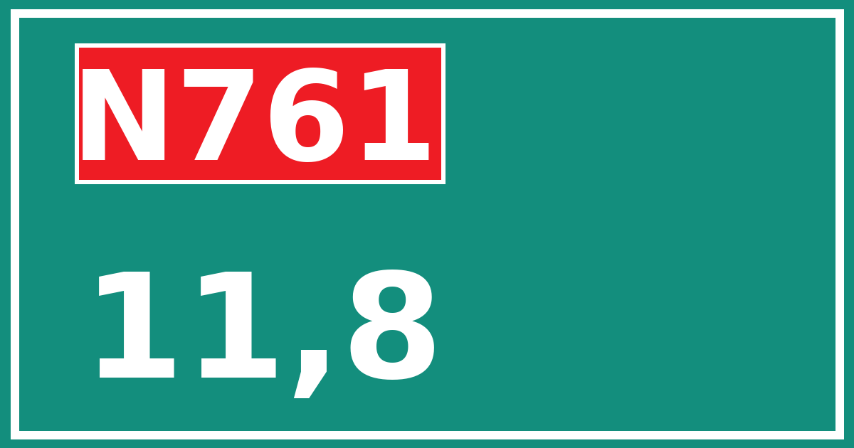 Hectometerbord N761 11,8