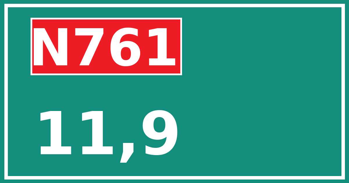 Hectometerbord N761 11,9