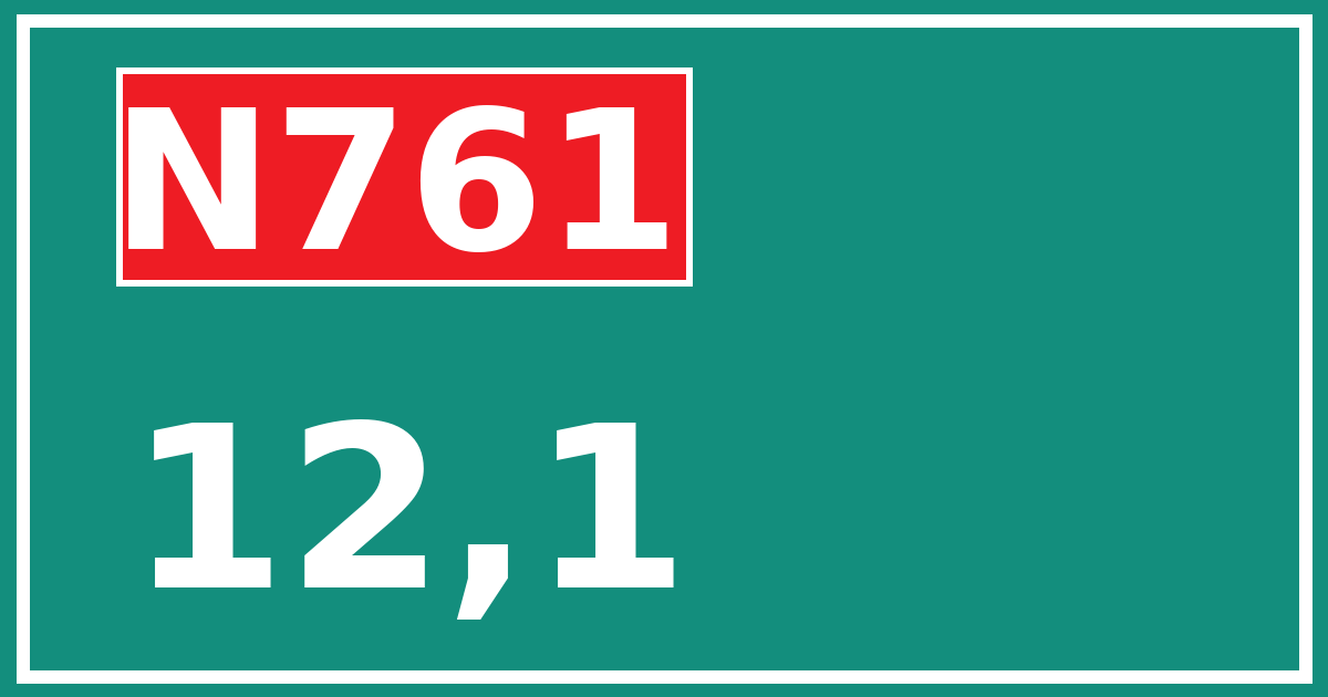 Hectometerbord N761 12,1