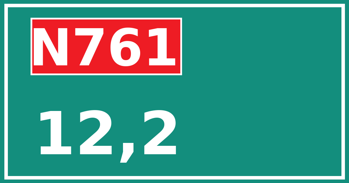 Hectometerbord N761 12,2