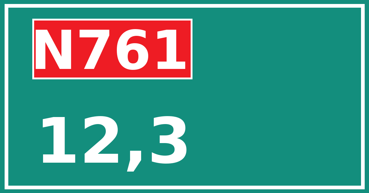 Hectometerbord N761 12,3