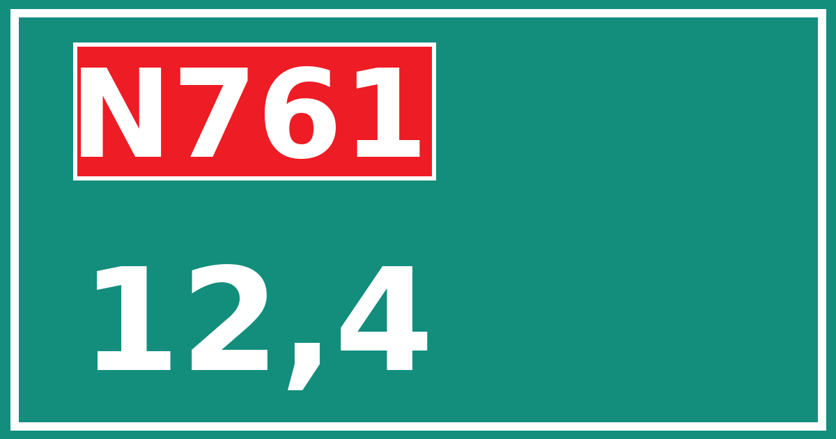 Hectometerbord N761 12,4