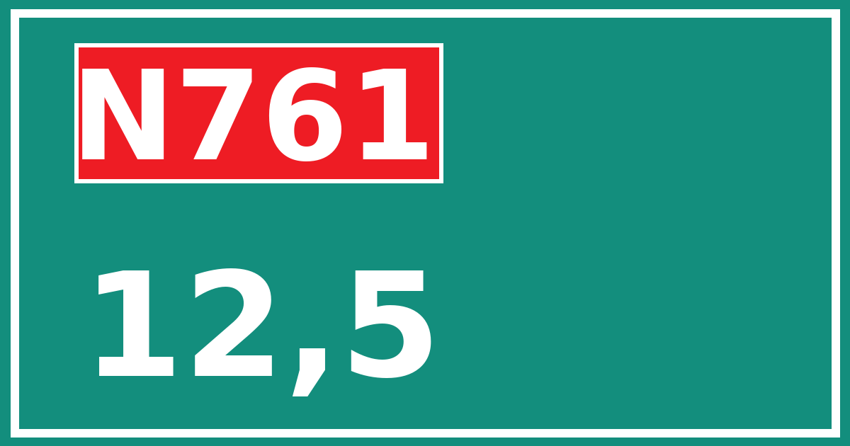 Hectometerbord N761 12,5