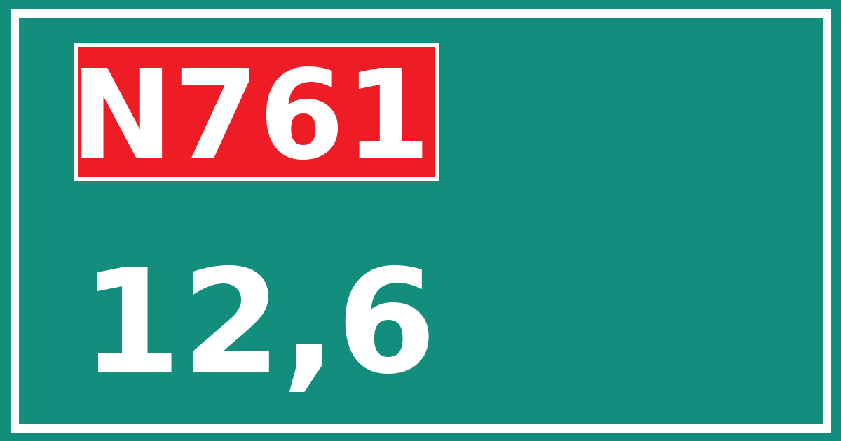 Hectometerbord N761 12,6