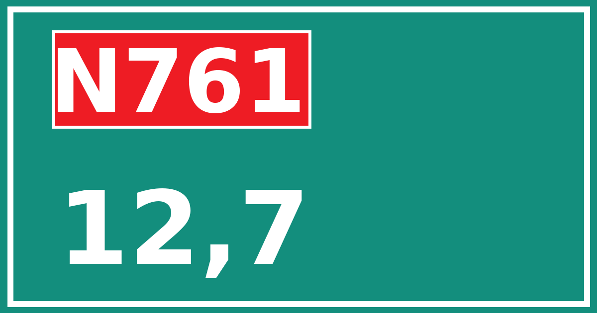 Hectometerbord N761 12,7