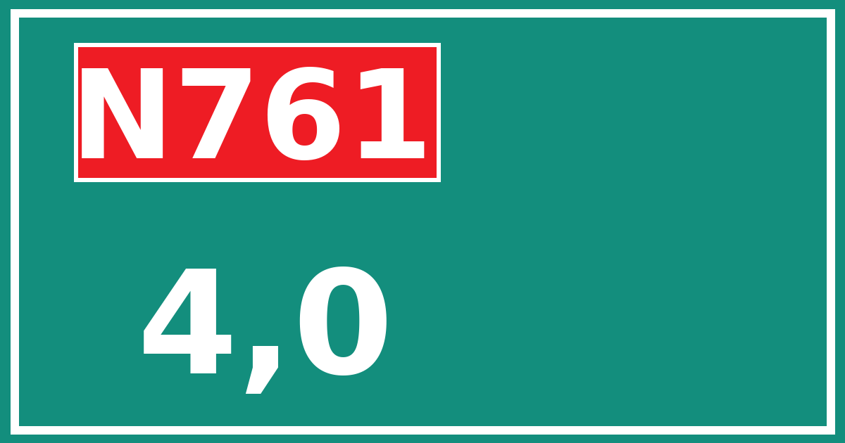 Hectometerbord N761 4,0