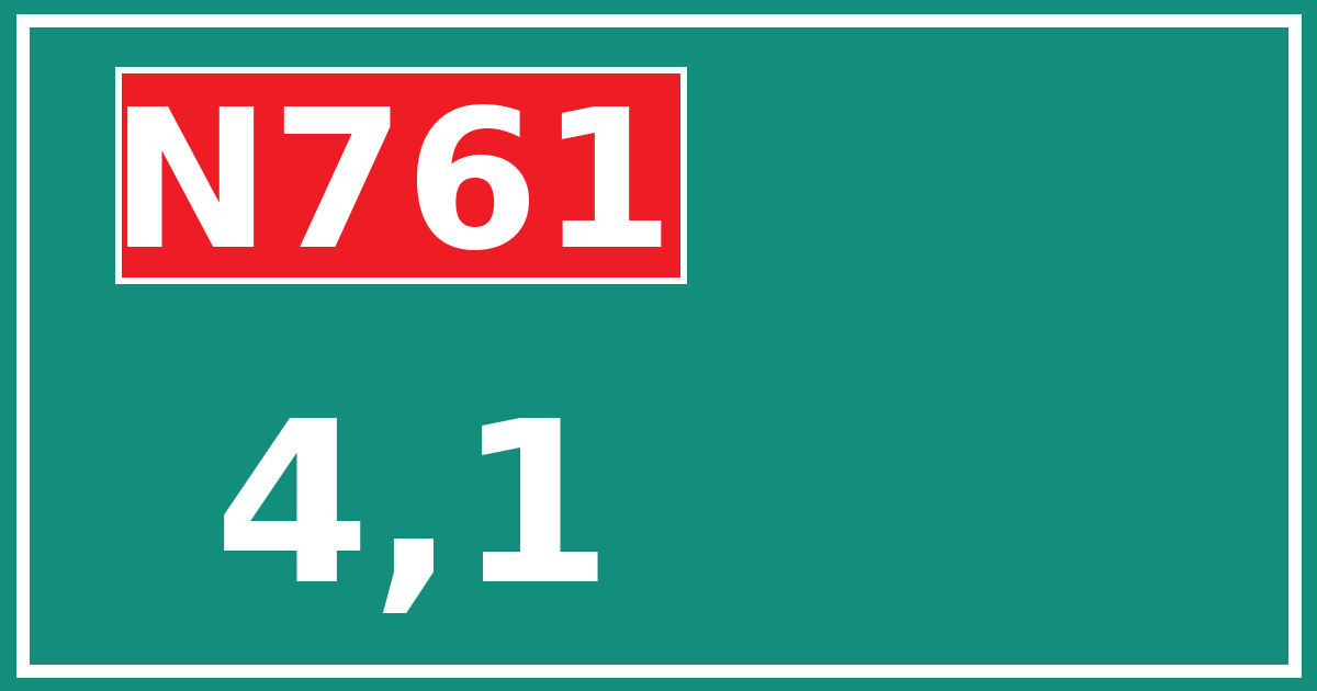 Hectometerbord N761 4,1
