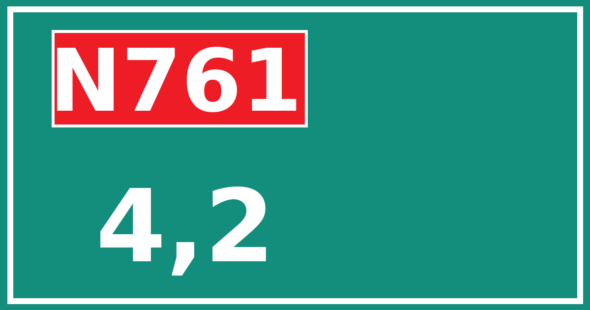 Hectometerbord N761 4,2