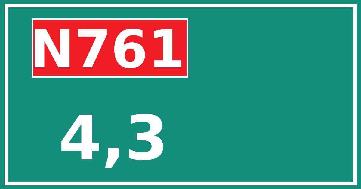 Hectometerbord N761 4,3