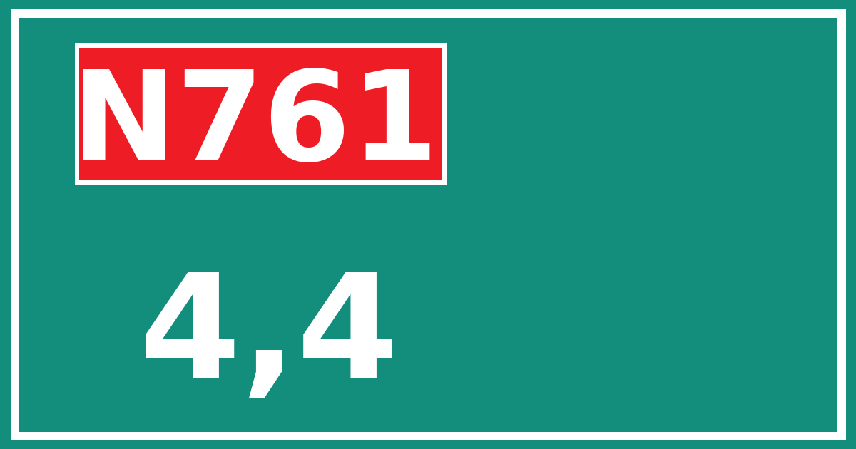 Hectometerbord N761 4,4