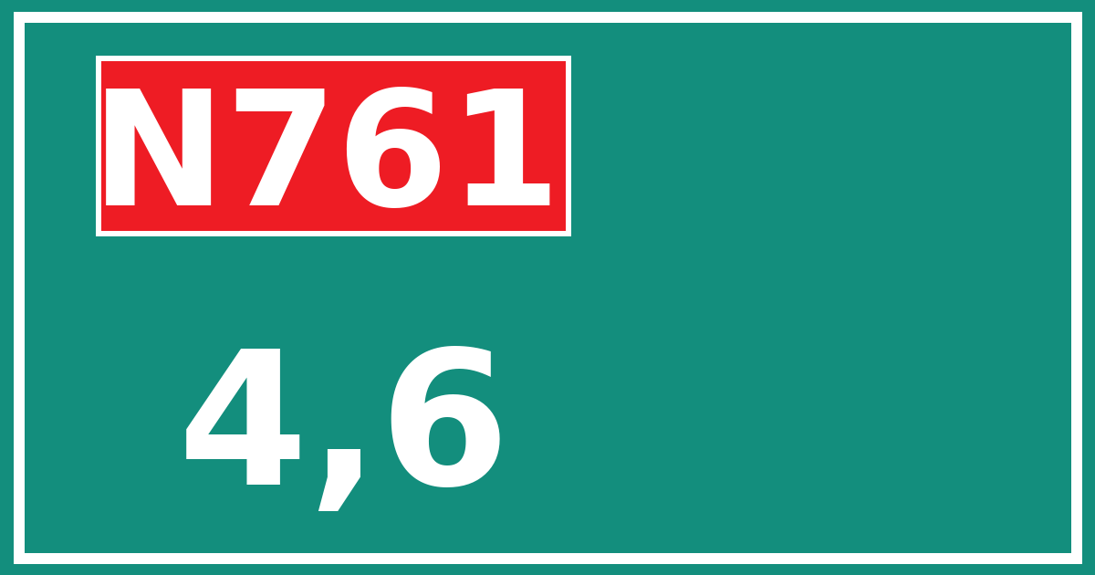 Hectometerbord N761 4,6