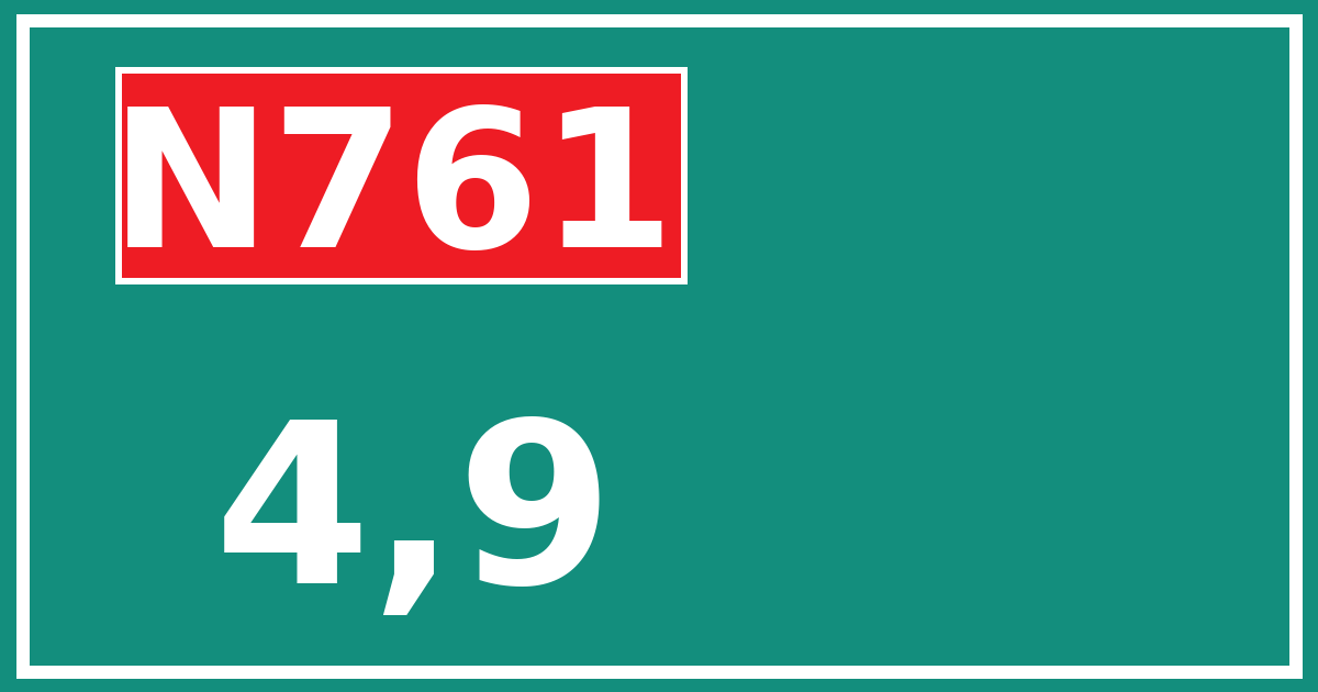 Hectometerbord N761 4,9