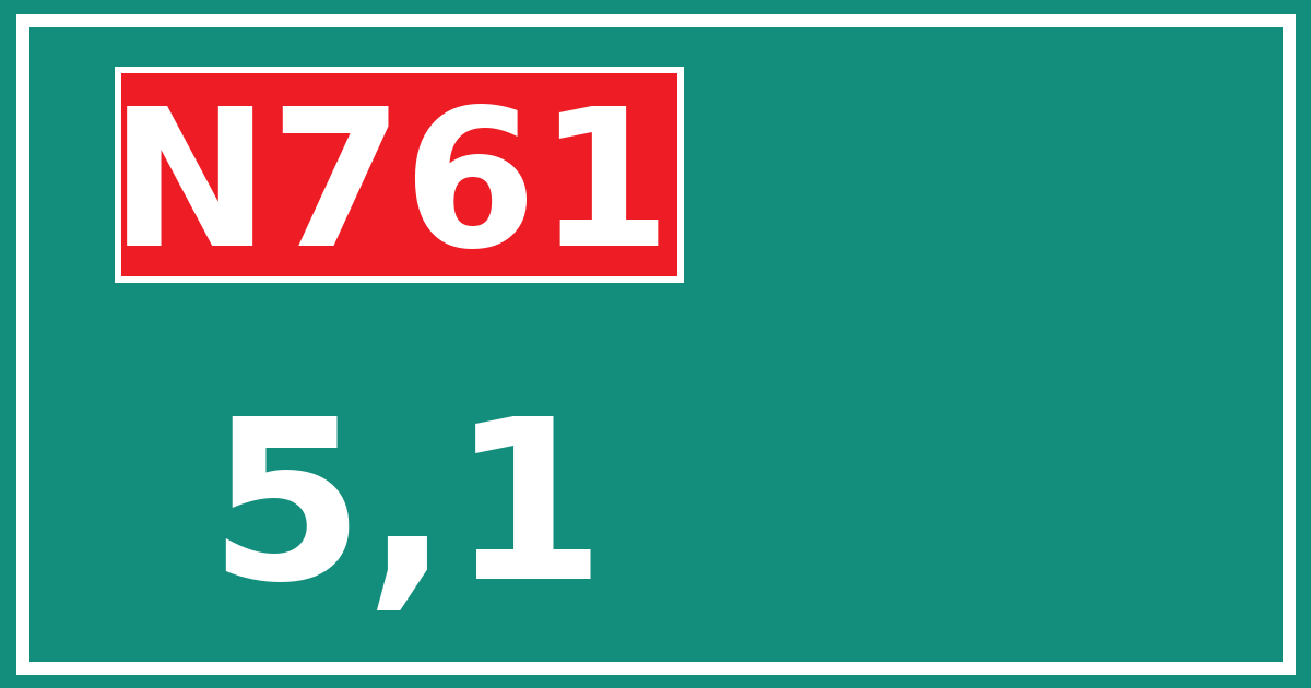Hectometerbord N761 5,1