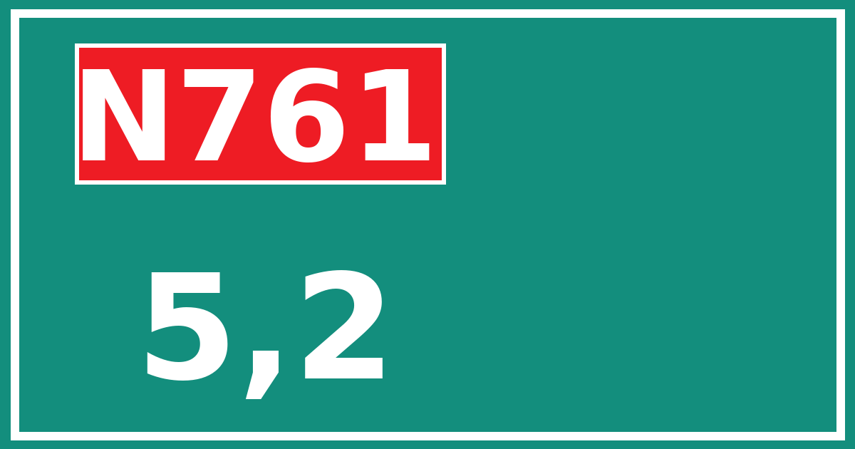 Hectometerbord N761 5,2
