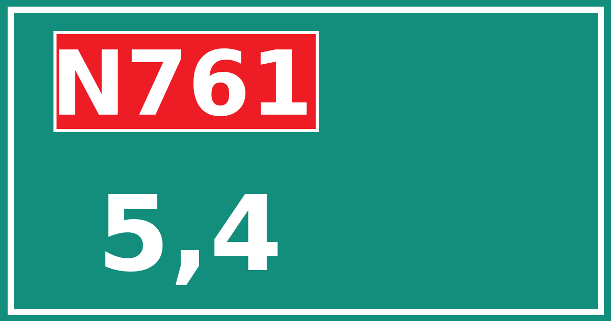 Hectometerbord N761 5,4